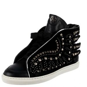 Roberto Cavalli Black Leather High-Tops